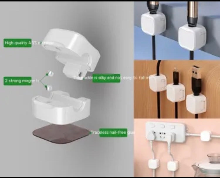 Magnetisk Kabelhållare – Organisera dina kablar enkelt(6st)